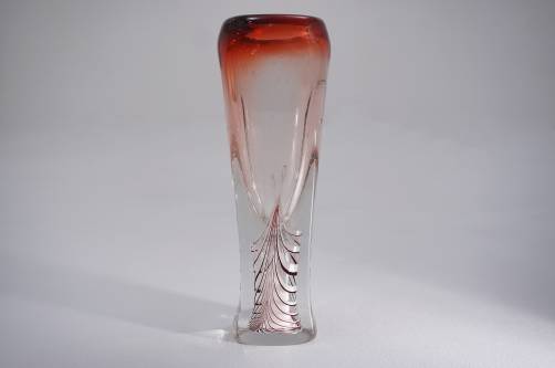 Adam Jablonski glass vase `Fortuna`, signed 1990, Polish